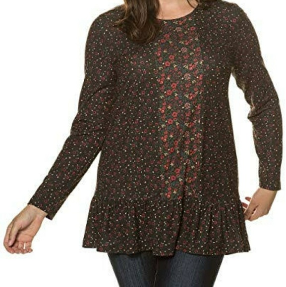 Ulla Popken Tops - ULLA POPKEN LONG SLEEVE TUNIC TOP